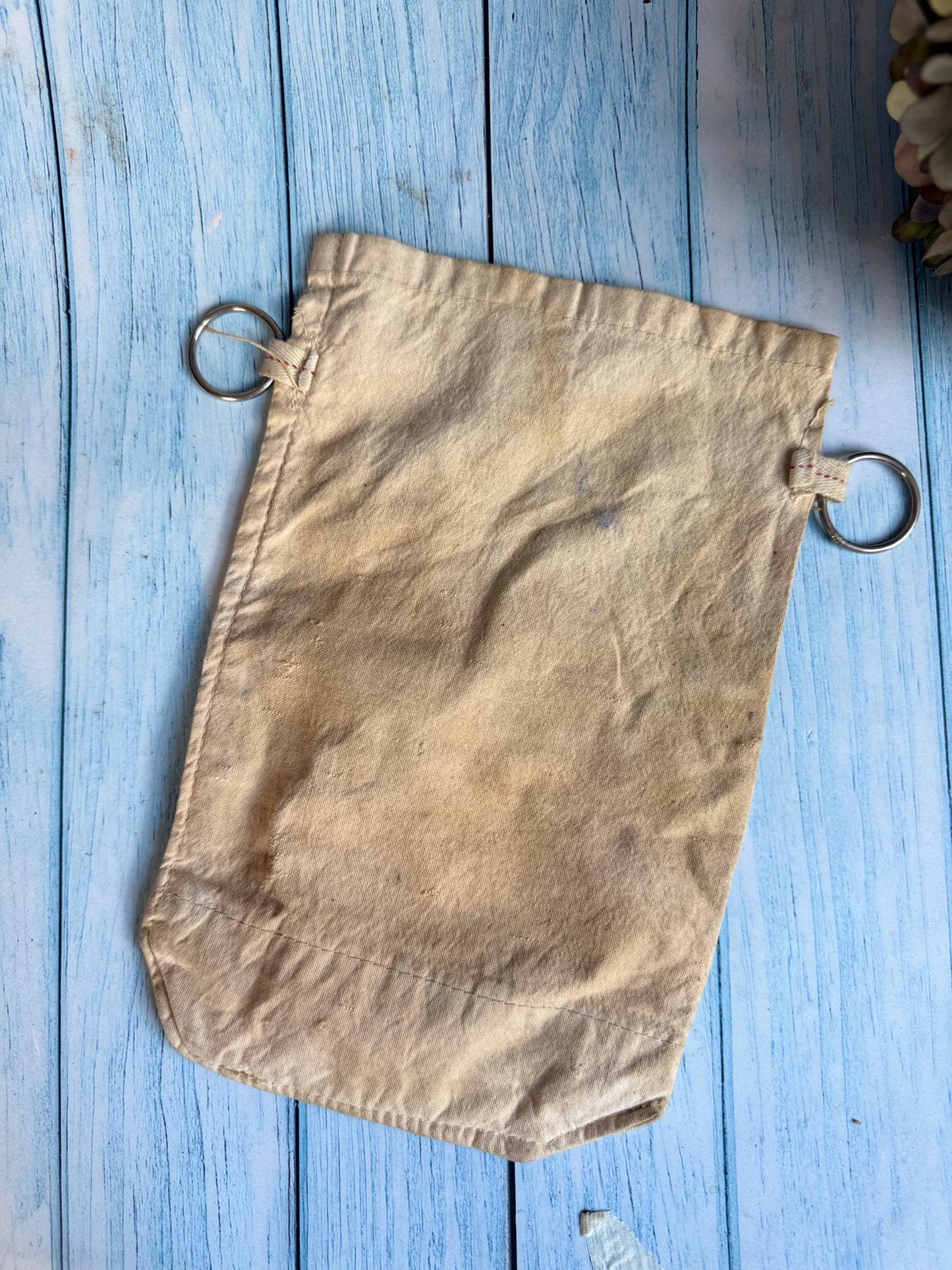 Antique Linen Transport Cash Bag / Money Pouch