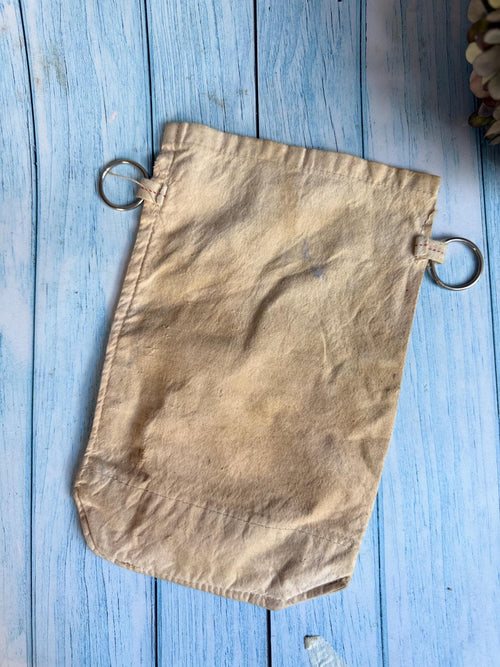Antique Linen Transport Cash Bag / Money Pouch