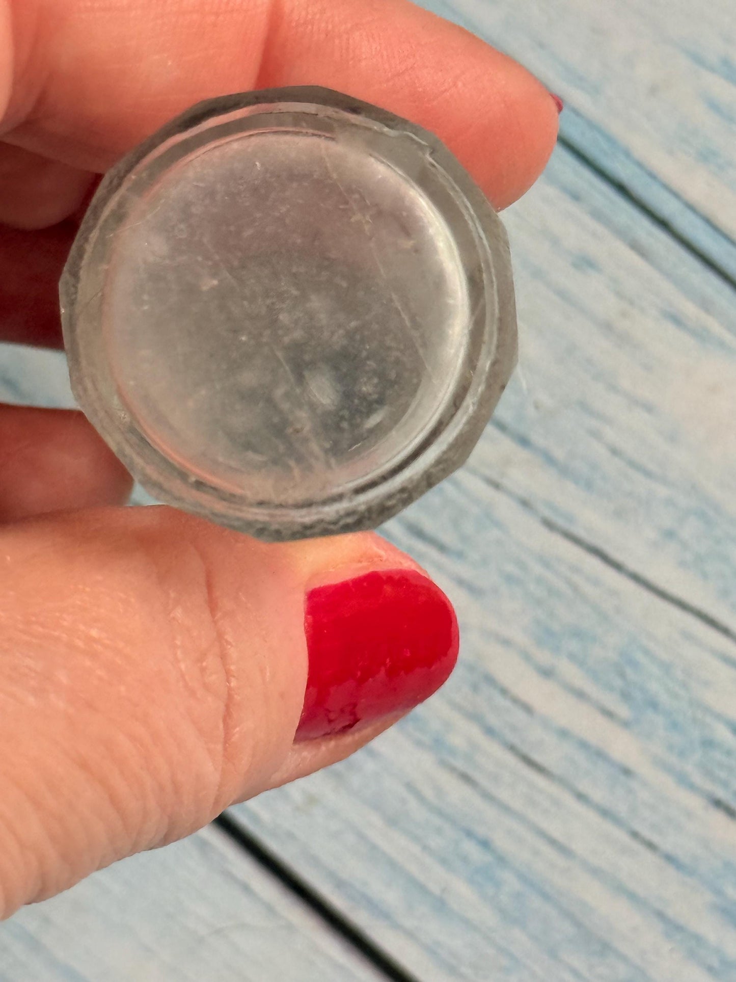 Antique French Single Glass Salt with Silver Plated Lid