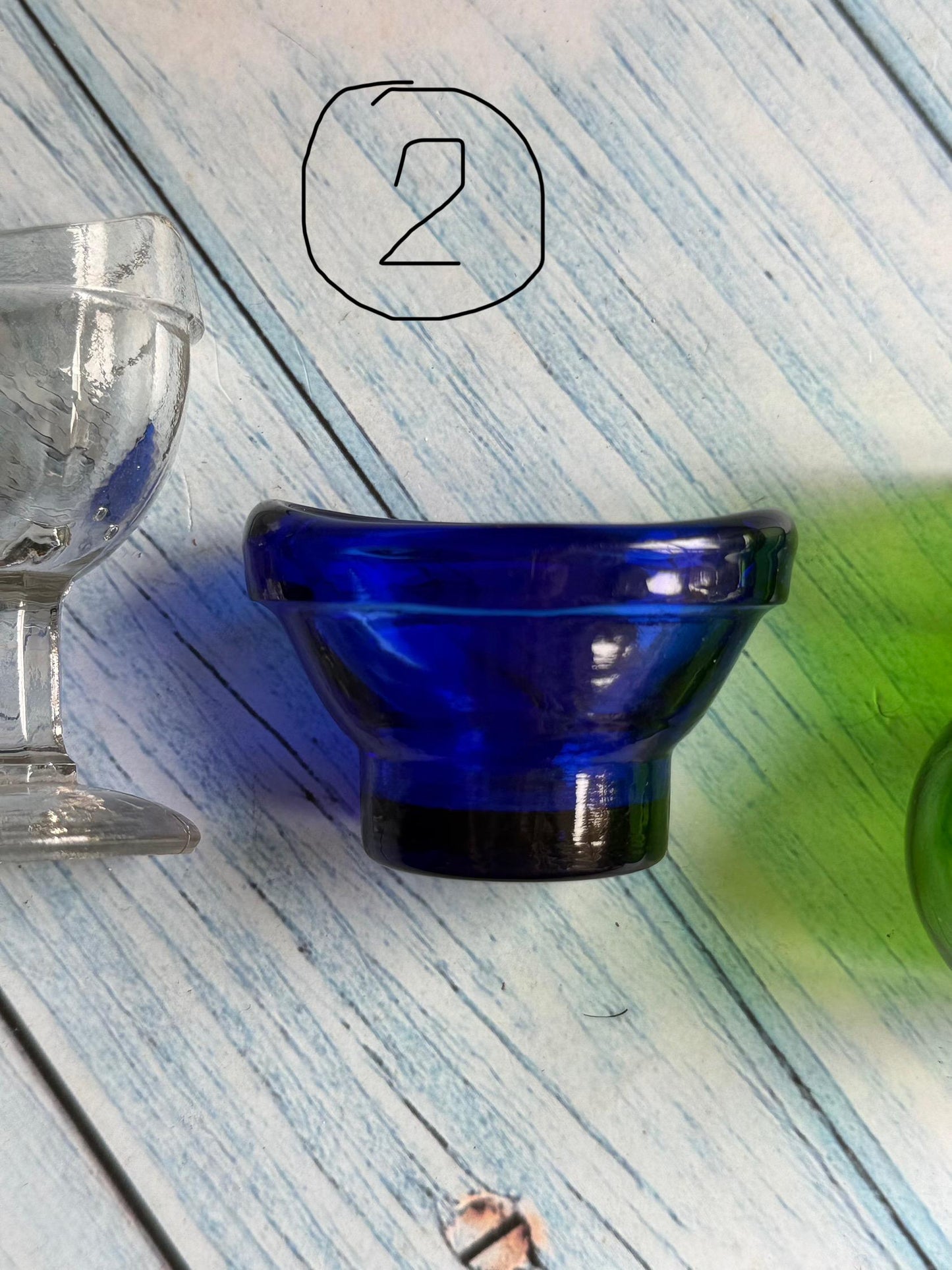 Vintage Glass Eye Baths - Green, Clear, Blue, Optrex, British Made Collection