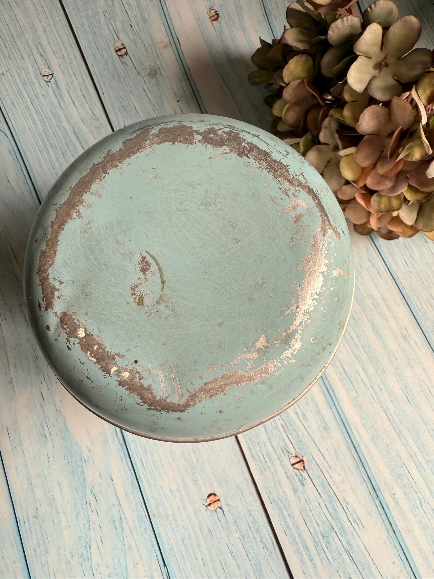 Vintage 1950 / 1960s Worcester Ware Blue and Cream Rice Retro Kitchen Storage Canister