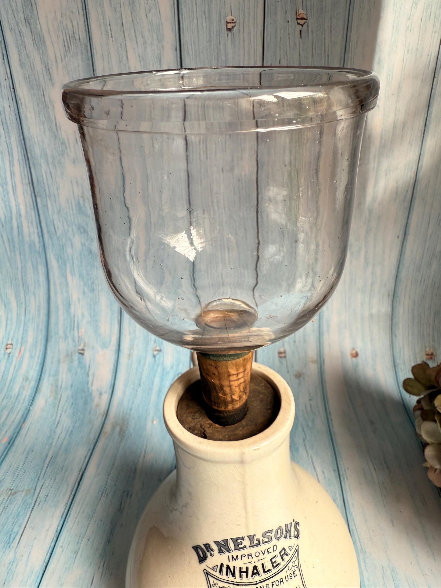 Vintage Nelson’s Inhaler with Unusual Glass Funnel Attachment