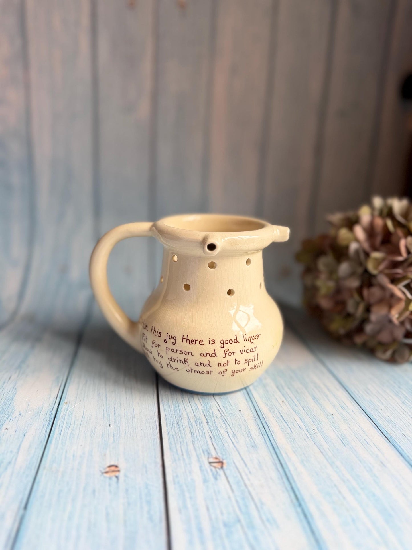 Vintage Dartmouth Pottery Devon Motto Ware Puzzle Mug