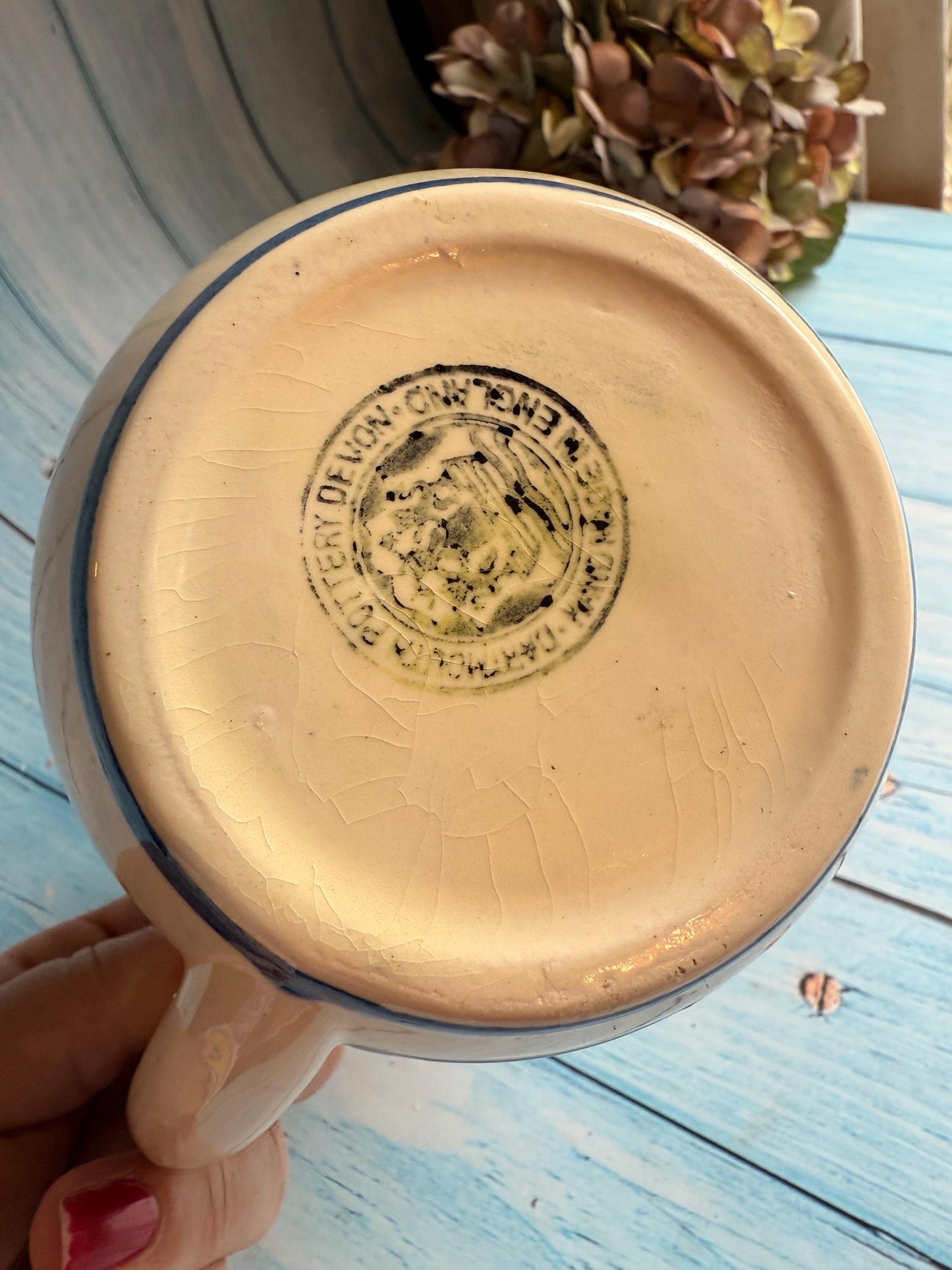 Vintage Dartmouth Pottery Devon Motto Ware Puzzle Mug