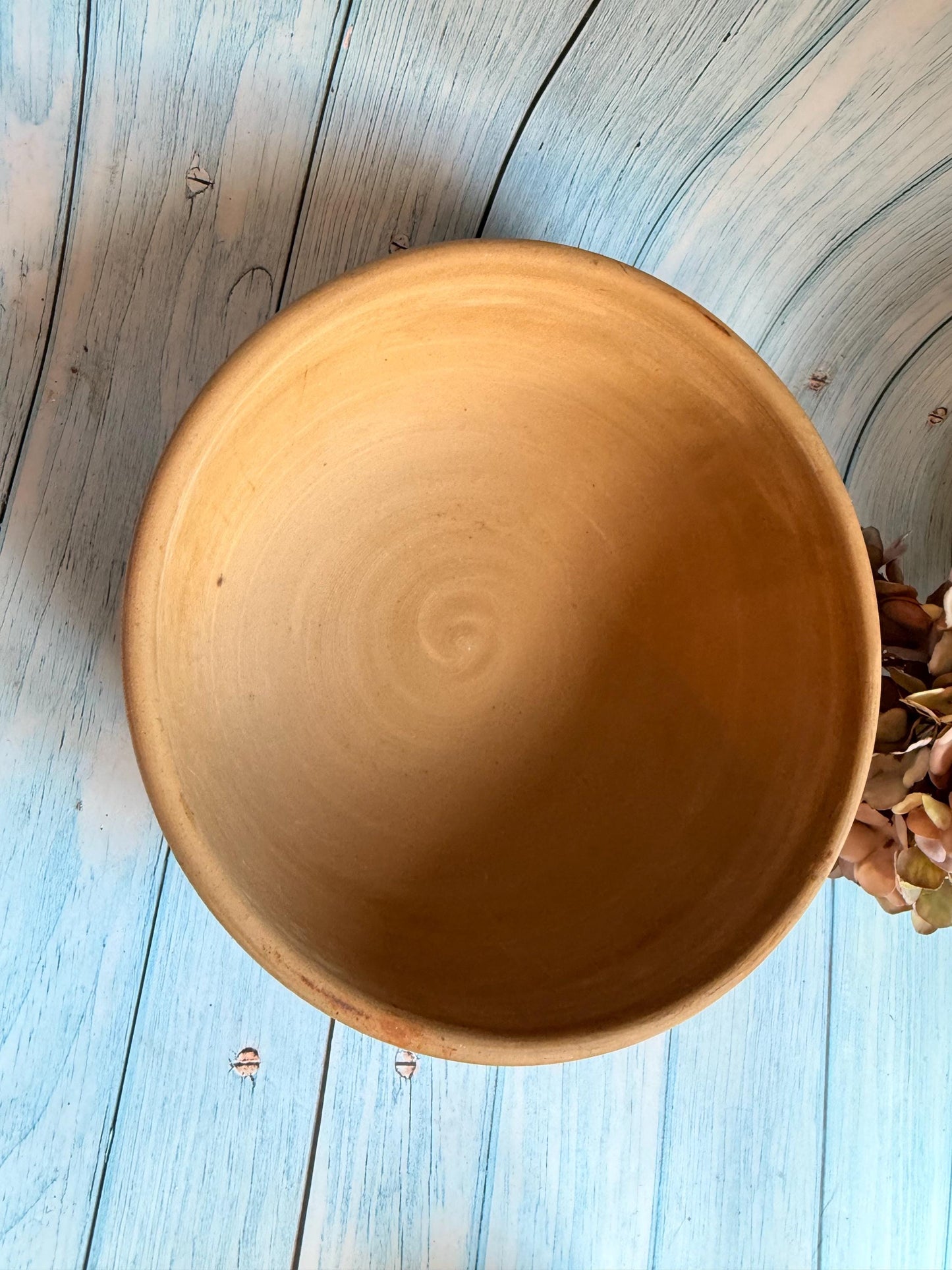 Hartrox Pottery English Vintage Ribbed Finish Handmade Large Stoneware Bowl