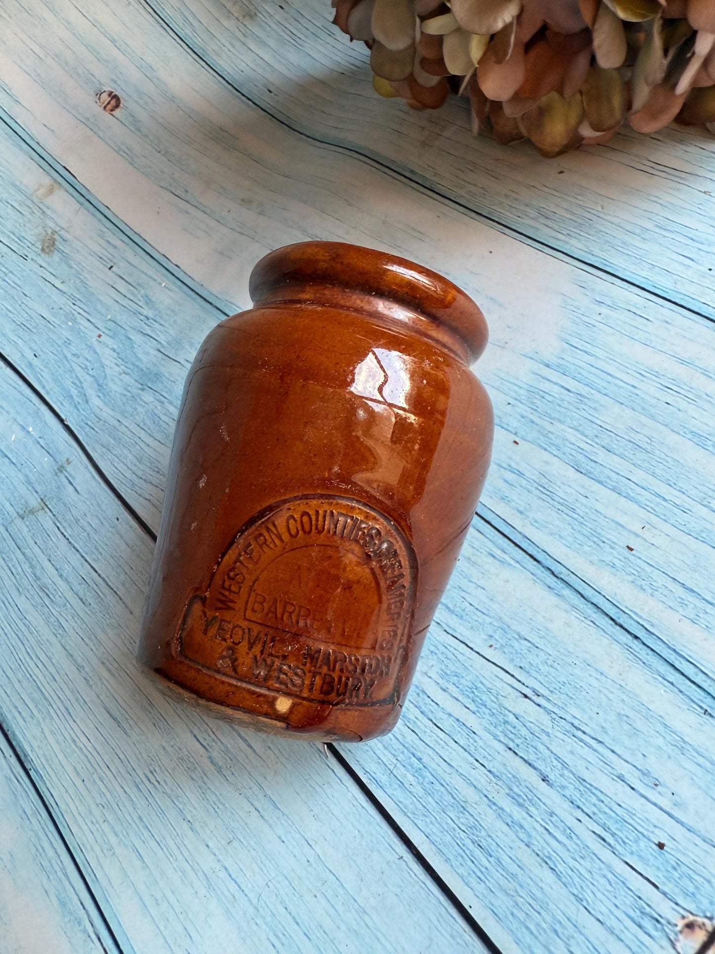 Aplin and Barrett Creameries Yeovil Marston & Westbury Stoneware Cream Pot / Jar c1910