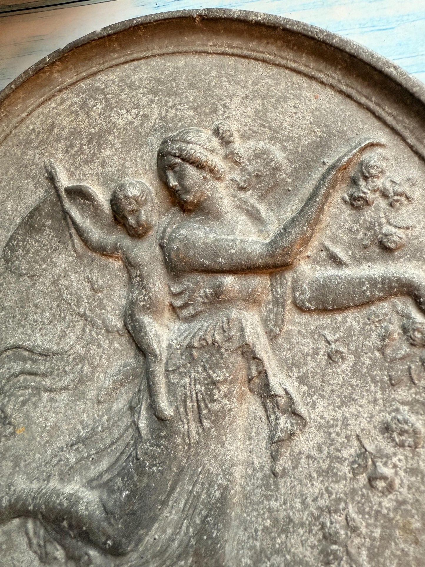 Vintage Relief Grey Neoclassical Metal Plaque Bertel Thorvaldsen’s Day