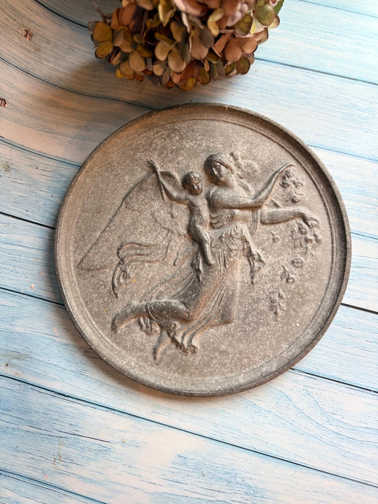 Vintage Relief Grey Neoclassical Metal Plaque Bertel Thorvaldsen’s Day