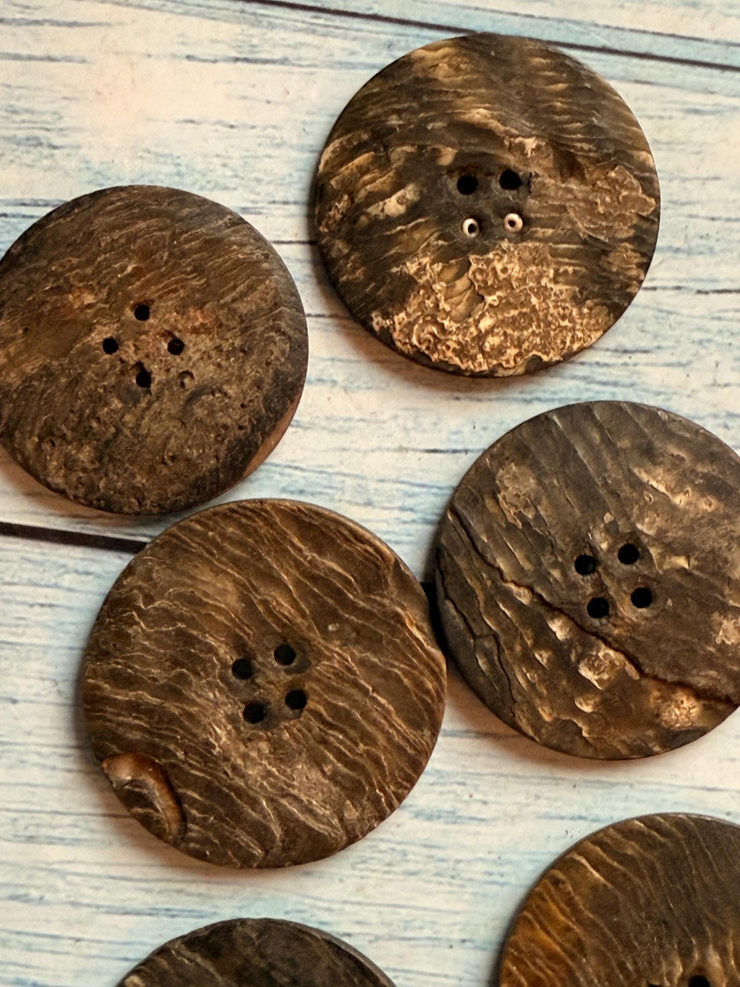 Seven Antique Mother of Pearl Abalone Vintage Large Buttons