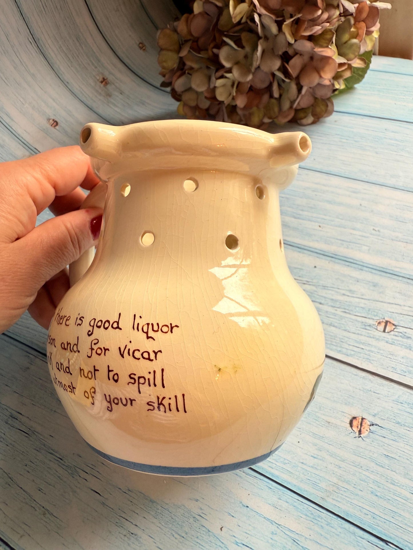 Vintage Dartmouth Pottery Devon Motto Ware Puzzle Mug