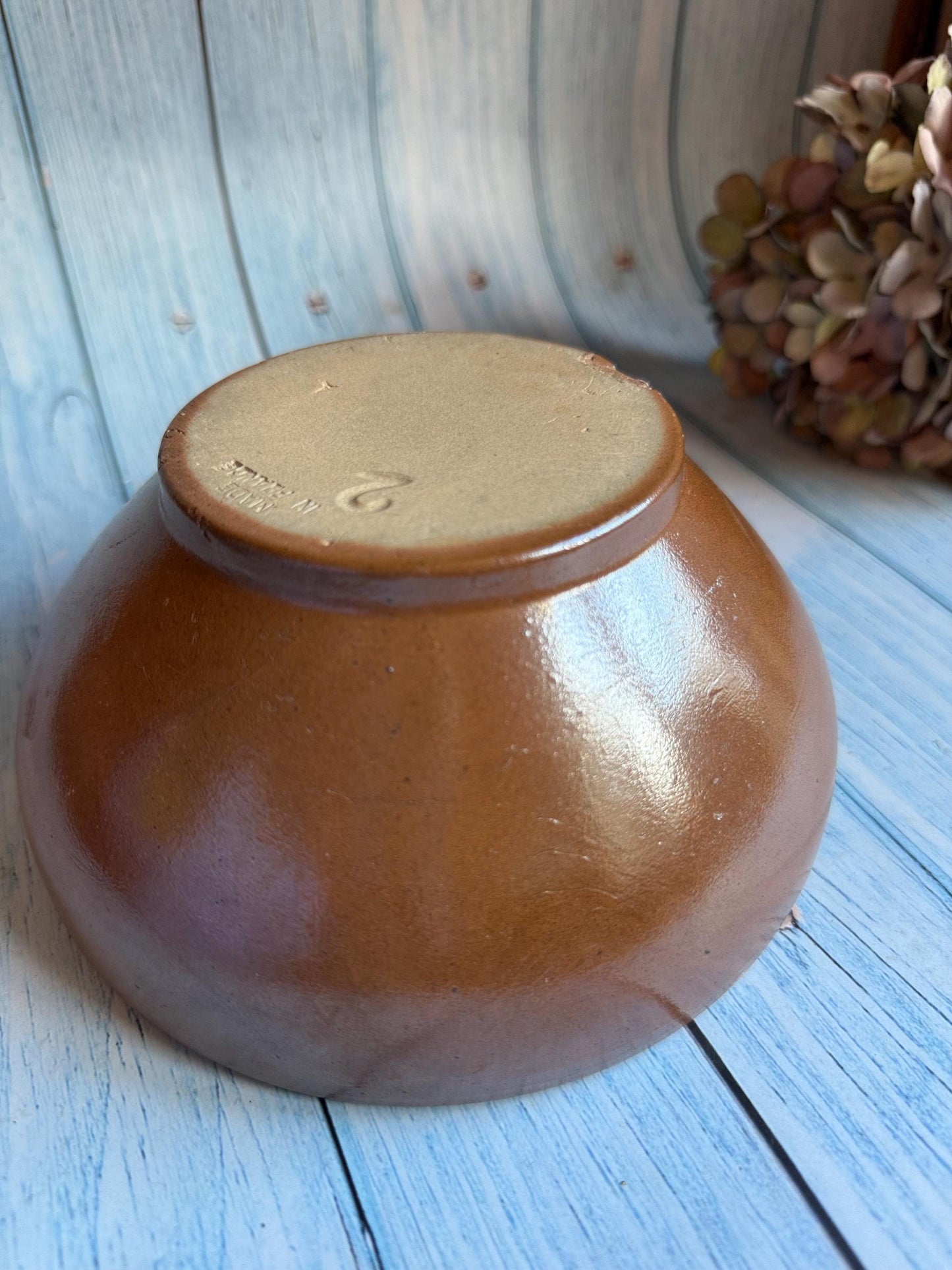 Vintage French Saltglaze Stoneware Bowl